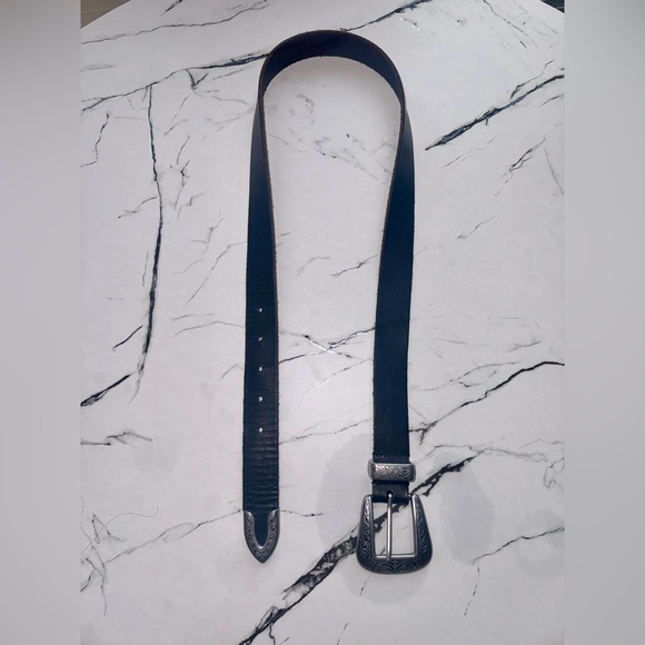 Urban Outfitters Ecote Metal-Tipped Western Leather Belt Black Size Medium - Picture 3 of 7